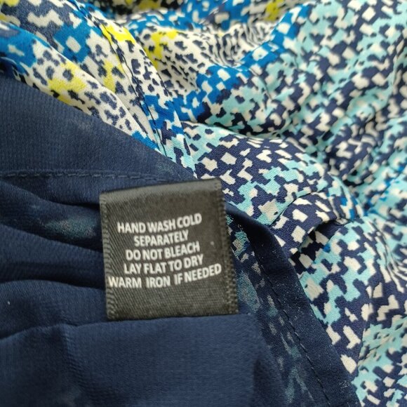 Skies Are Blue Shirt Dress Colorful Sleeveless Button Front Tie Waist Womens L - Picture 14 of 16